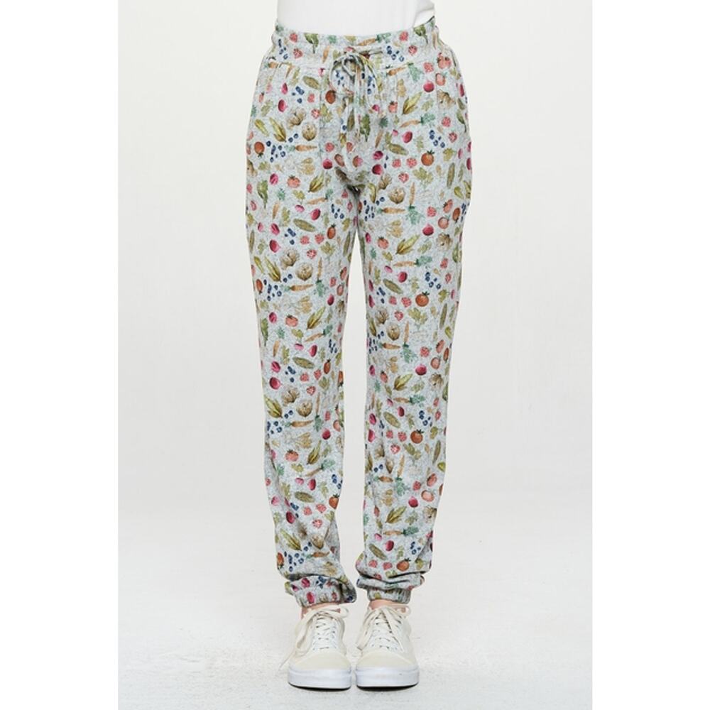 SM Wardrobe Vegetable Print Tie Waist Jogger Pants